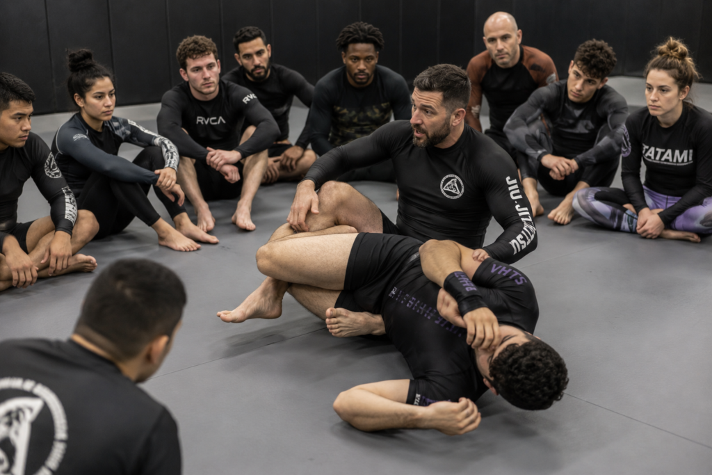 BJJ instructor teaching leg lock technique Georgetown TX