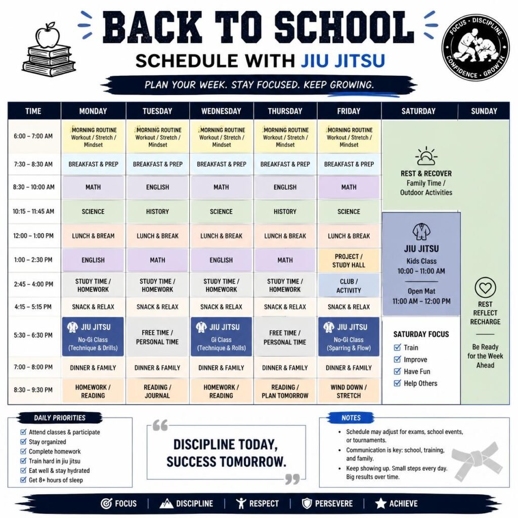 back to school schedule fitting in jiu jitsu
